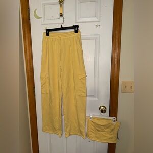 No Boundaries Yellow Tube Top w/ sweats